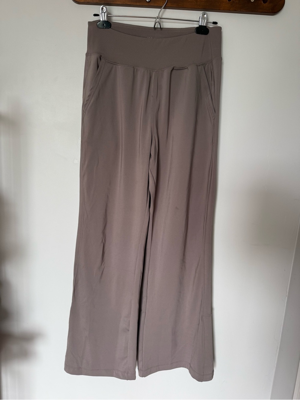 Joe Fresh Active Wear Taupe Flare Pants with Pockets